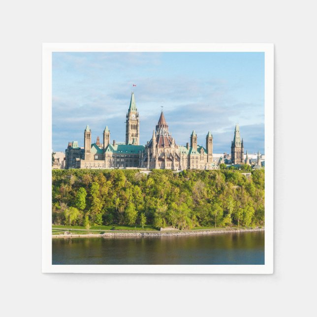Hill des Parlaments in Ottawa, Ontario, Kanada Serviette (Vorderseite)