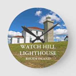 Hill Lighthouse, Rhode Island Wall Clock Runde Wanduhr
