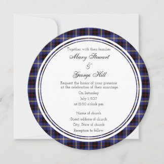 Hill Scottish Mariage Round Invitation
