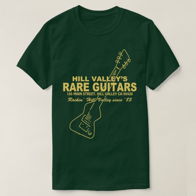 Hill Valley Rare Guitars Rockin Since 85 Chick T-Shirt (Design vorne)