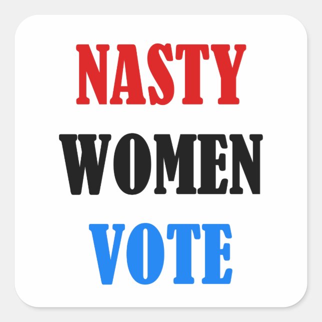 Hillary 2016 Ekliger Woman-Wähler Quadratischer Aufkleber (Vorderseite)