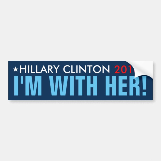 Hillary 2016 "ich bin MIT IHR!" Autoaufkleber (Vorne)