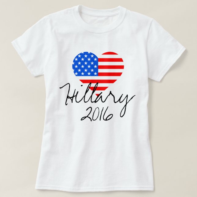 Hillary 2016 : Le T-shirt de coeur des femmes (Design devant)