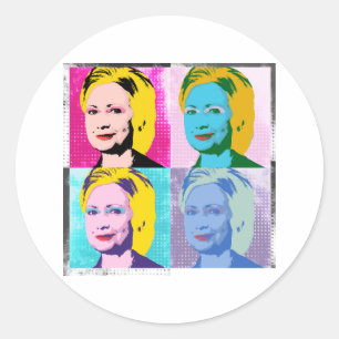 hillary 2016 pop art - -  runder aufkleber