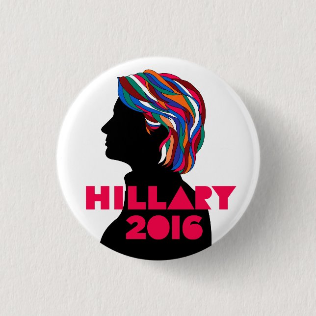 Hillary 2016: Retro Entwurfs-Knopf Button (Vorderseite)