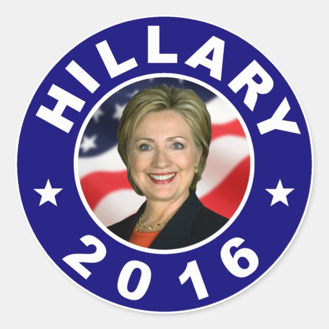 Hillary 2016 runder aufkleber (Vorderseite)
