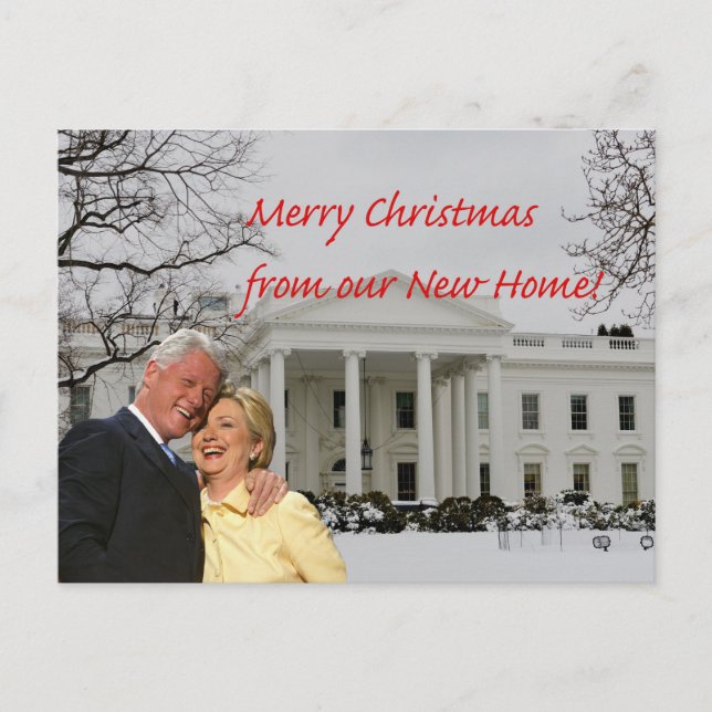 Hillary & Bill New Address Ankündigungspostkarte (Vorderseite)