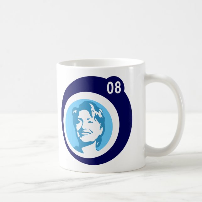 Hillary clinton 08. blaue Blasen. Kaffeetasse (Rechts)