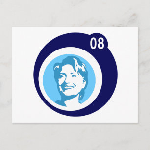 Hillary clinton 08. blaue Blasen. Postkarte