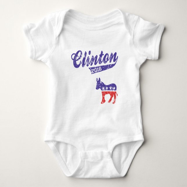 Hillary Clinton 2016 Demokraten Sporty Baby Strampler (Vorderseite)
