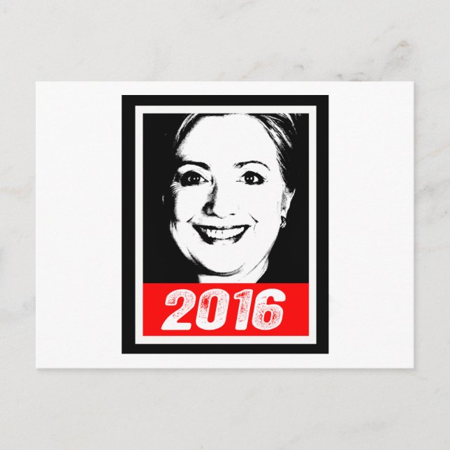 HILLARY CLINTON 2016 INK ART.png Postkarte (Vorderseite)