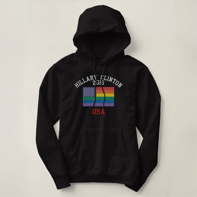 Hillary Clinton 2016 schwarzer Hoodie (Design vorne)