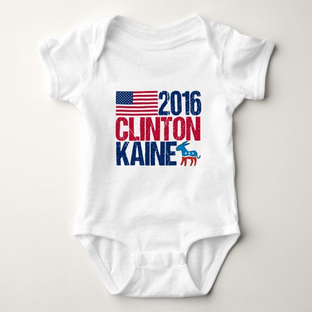 Hillary Clinton 2016 Tim Kaine Baby Strampler (Vorderseite)