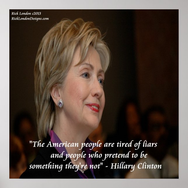 Hillary Clinton America & Liars Quote Poster (Vorne)