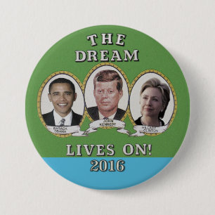 Hillary Clinton, Barack Obama u. John Kennedy Button