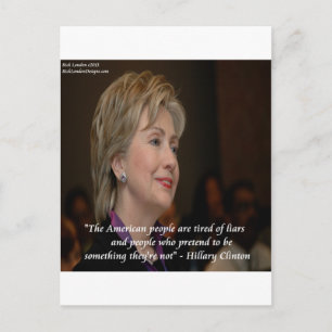 Hillary Clinton Die Amerikaner sind müde Zitat Postkarte