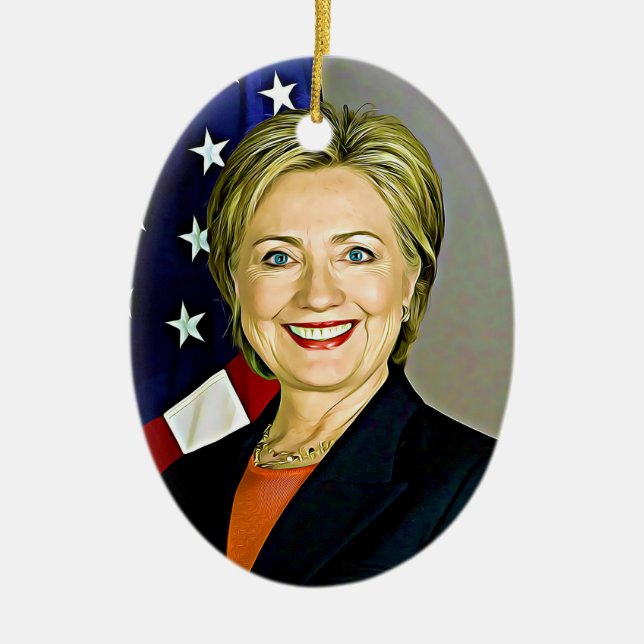 Hillary Clinton Digital Pop Art Ornement de Noël (Devant)