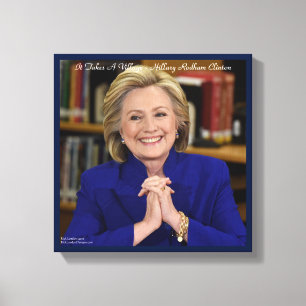 Hillary Clinton Es Braucht Ein Dorf Leinwanddruck