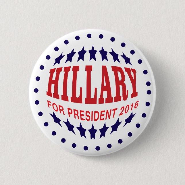 Hillary Clinton für Präsident 2016 Pinback Button (Vorderseite)