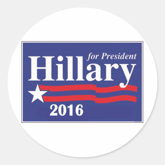 Hillary Clinton für Präsident 2016 Runder Aufkleber (Vorderseite)
