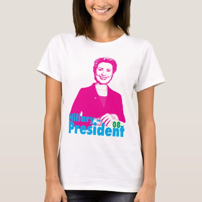 Hillary Clinton für Präsident T-Shirt (Vorderseite)