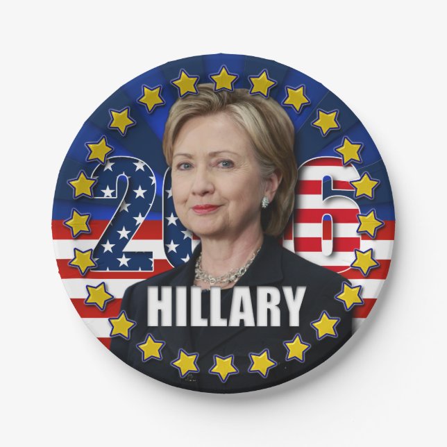 Hillary Clinton für Präsidenten 2016 PapierTeller (Vorderseite)