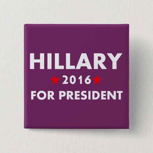 Hillary Clinton für Präsidenten Button (Vorderseite)
