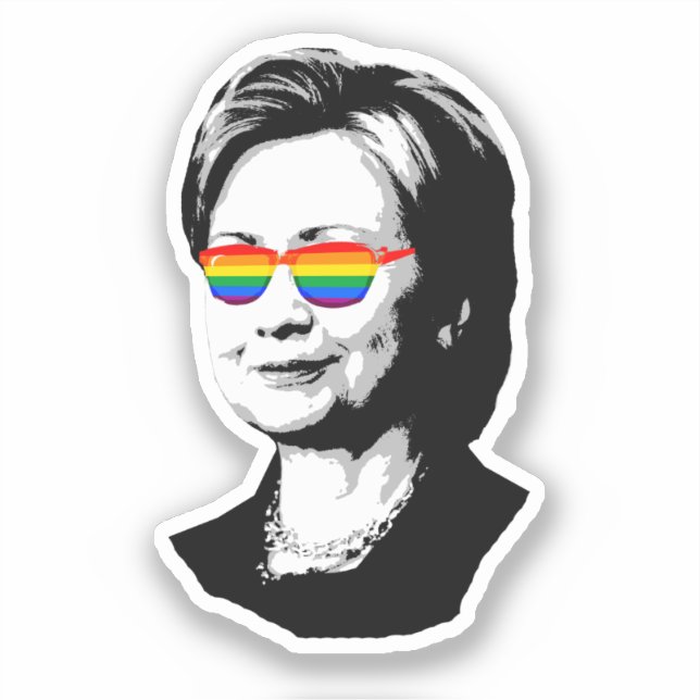 Hillary Clinton Gay Pride Aufkleber (Vorderseite)