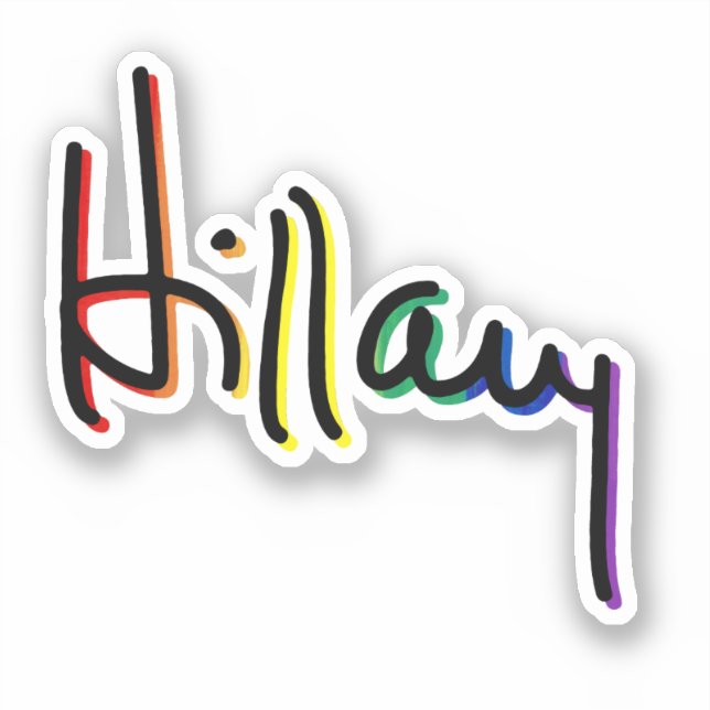 Hillary Clinton Gay Pride Sticker (Vorderseite)