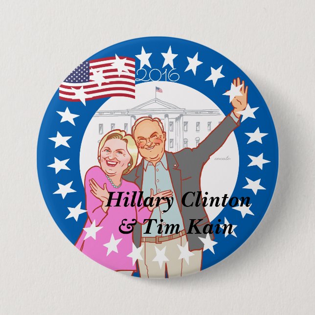 Hillary Clinton - Hillary,Tim Kain illustration Button (Vorderseite)