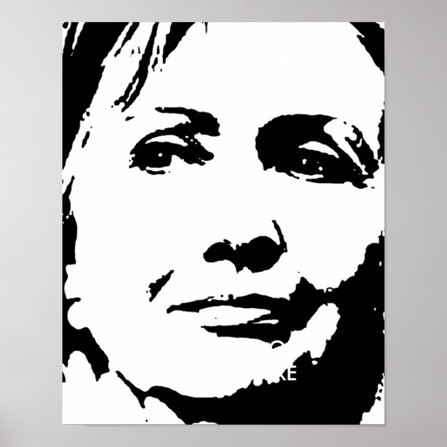 HILLARY CLINTON INK ART POSTER (Vorne)