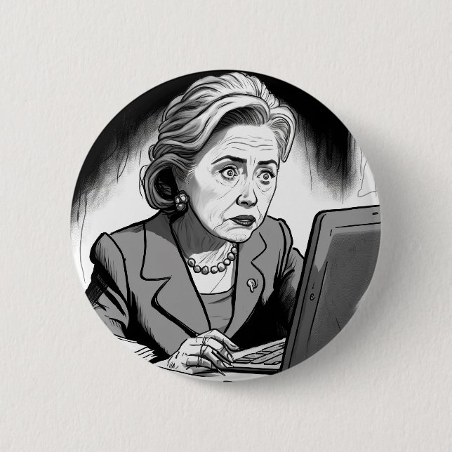Hillary Clinton löscht 33.000 Emails Button (Vorderseite)