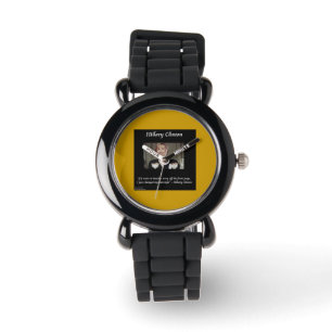 Hillary Clinton Lustiger Frisur-Zitat-Uhr Armbanduhr