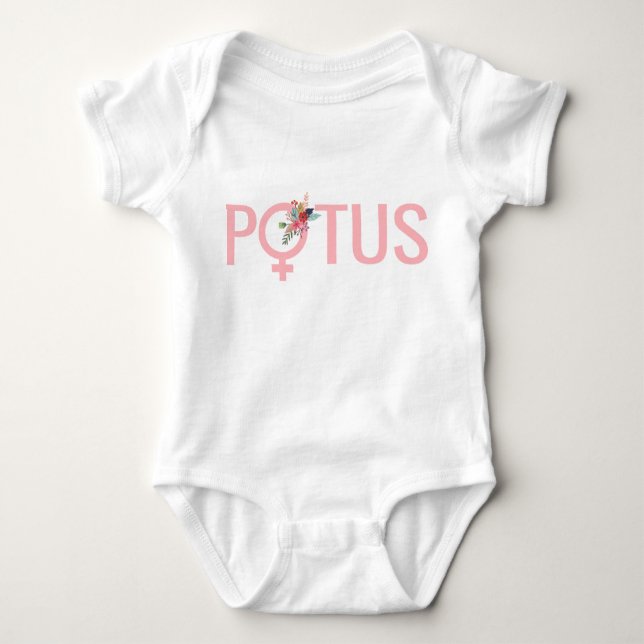 Hillary Clinton POTUS Baby| Feminist Baby Strampler (Vorderseite)
