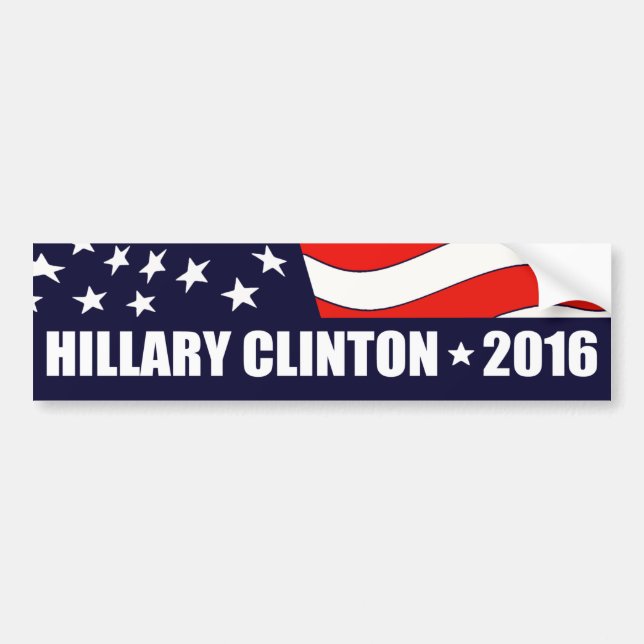Hillary Clinton Präsident 2016 Amerikanische Flagg Autoaufkleber (Vorne)