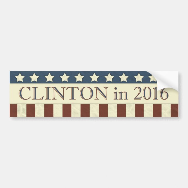 Hillary Clinton Präsident 2016 Stars Stripes Autoaufkleber (Vorne)