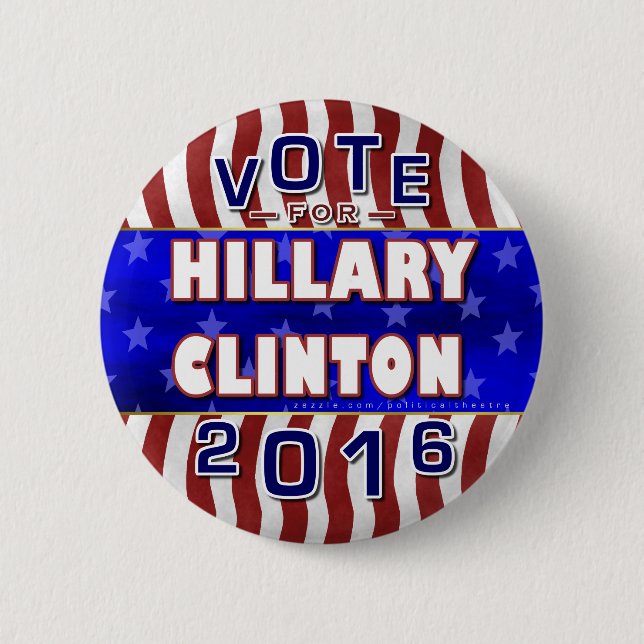 Hillary Clinton-Präsident Wahl 2016 Demokrat Button (Vorderseite)