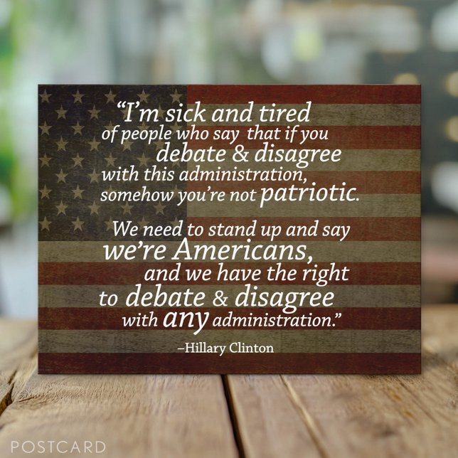 Hillary Clinton Quotation Postkarte (Custom Postcard)