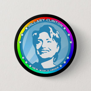 Hillary Clinton. Regenbogen Button