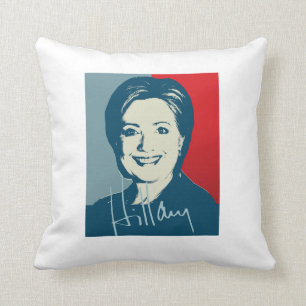 HILLARY CLINTON SIGNIERTE SIGN.png Kissen