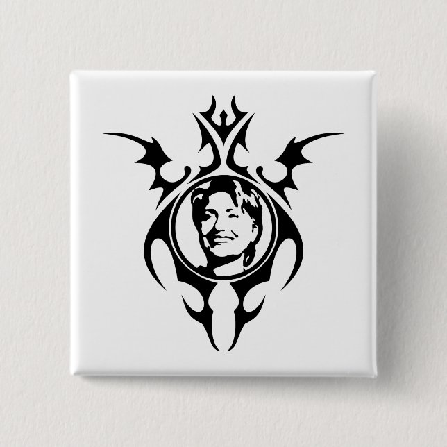 Hillary Clinton tribaler Entwurf Button (Vorderseite)
