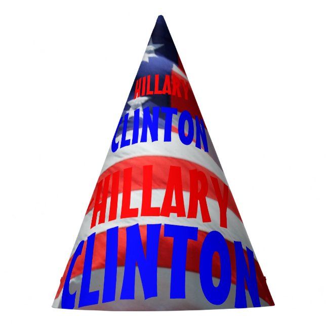 Hillary Clinton unter amerikanischer Flagge Partyhütchen (Vorderseite)