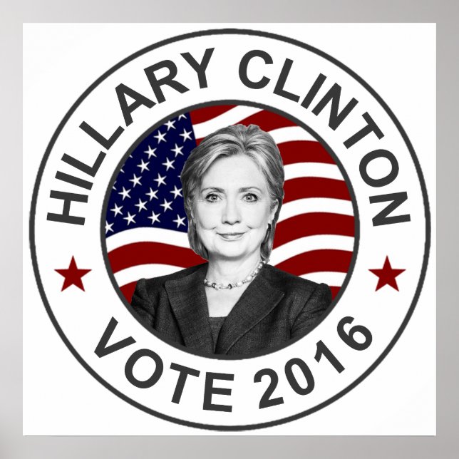 Hillary Clinton US Flag Poster (Vorne)