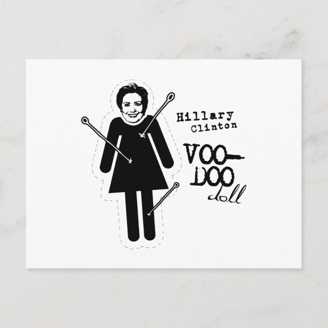 Hillary Clinton Voodoo Doll Postkarte (Vorderseite)