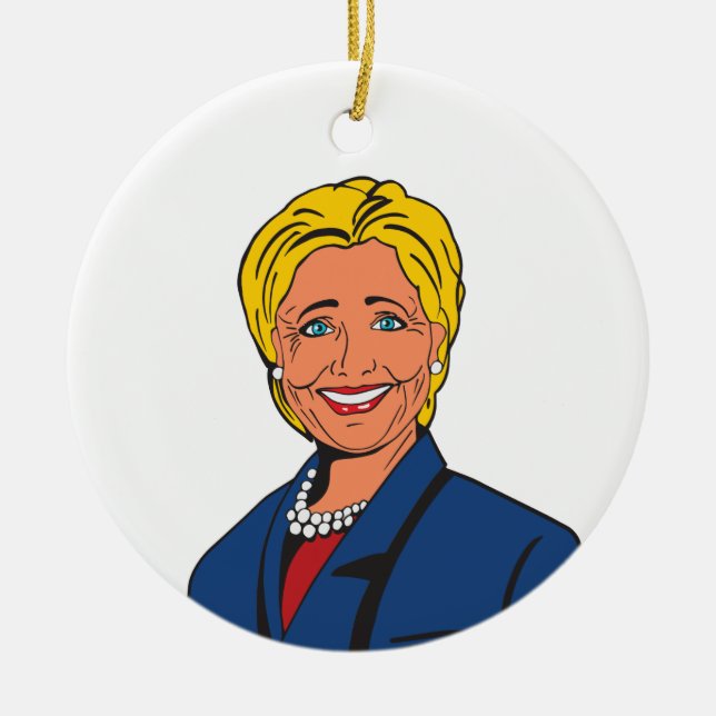 Hillary Clinton-Weihnachtsbaum-Verzierung Keramik Ornament (Vorne)