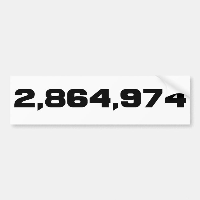 Hillary Clintons Höhe des Siegs: 2.864.974 Autoaufkleber (Vorne)