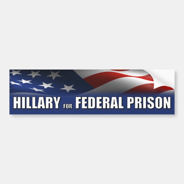 Hillary für bundesstaatliches Gefängnis Autoaufkleber (Vorne)