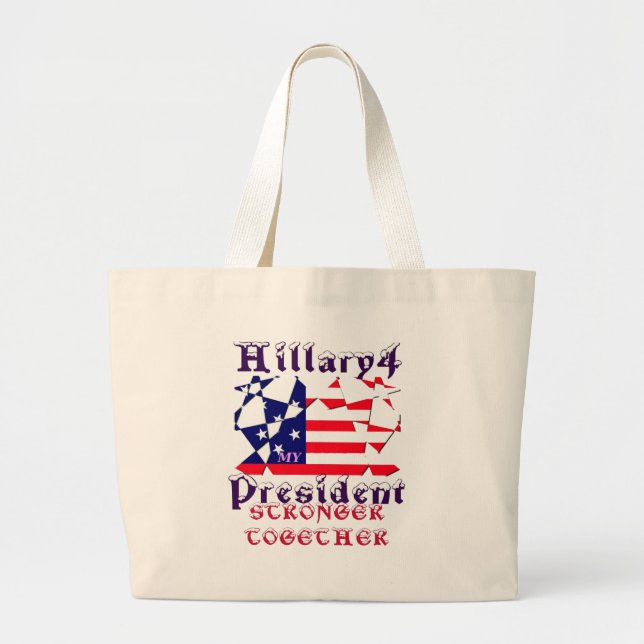 Hillary für den US-Präsidenten Wir sind enger zusa Jumbo Stoffbeutel (Vorne)