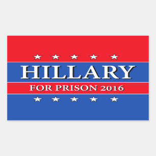 "HILLARY FÜR GEFÄNGNIS 2016 " RECHTECKIGER AUFKLEBER