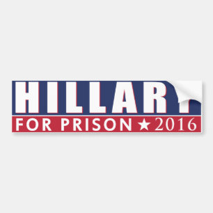 HILLARY FÜR GEFÄNGNIS-CLINTON-GEFÄNGNIS AUTOAUFKLEBER